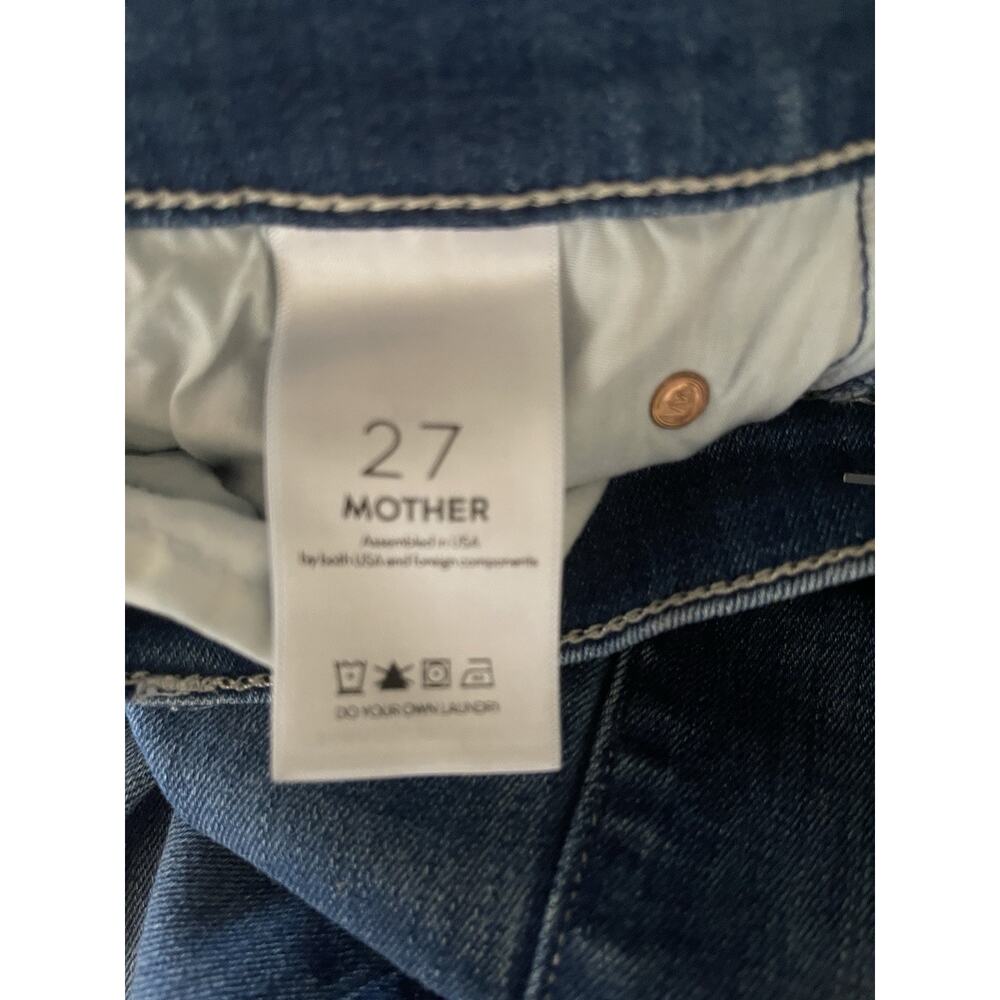 MOTHER Mid Rise Dazzler Crop Fray Squeeze It Size 27 - Picture 6 of 9
